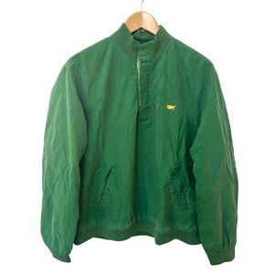 Vintage 80s Masters Golf Augusta 100% Silk Water Resistant Windbreaker RARE! L